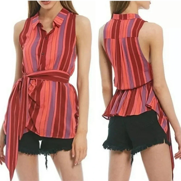 NWT Free People Mackenzie Wrap Button-Up Sleeveless Top
Floral Combo OB1314283 - Picture 1 of 12